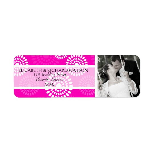 Summertime pink flower Wedding Address Label