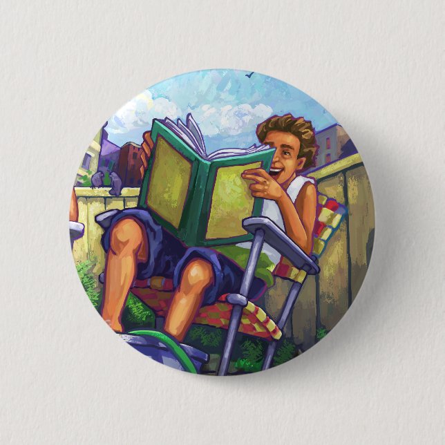 Summertime Reading 6 Cm Round Badge (Front)