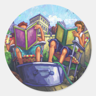 Summertime Reading Classic Round Sticker