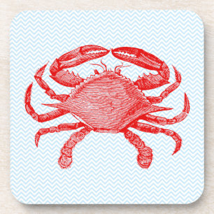 Summertime Seafood Crab Picnic Coasters
