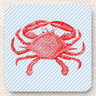 Summertime Seafood Crab Picnic Coasters