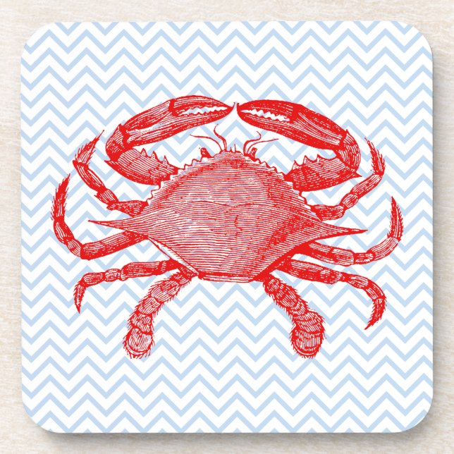 Summertime Seafood Crab Picnic Coasters (Front)