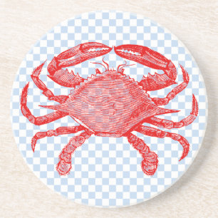 Summertime Seafood Crab Picnic Coasters