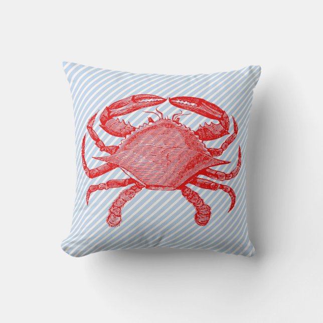 Summertime Seafood Crab Picnic Cushion (Front)