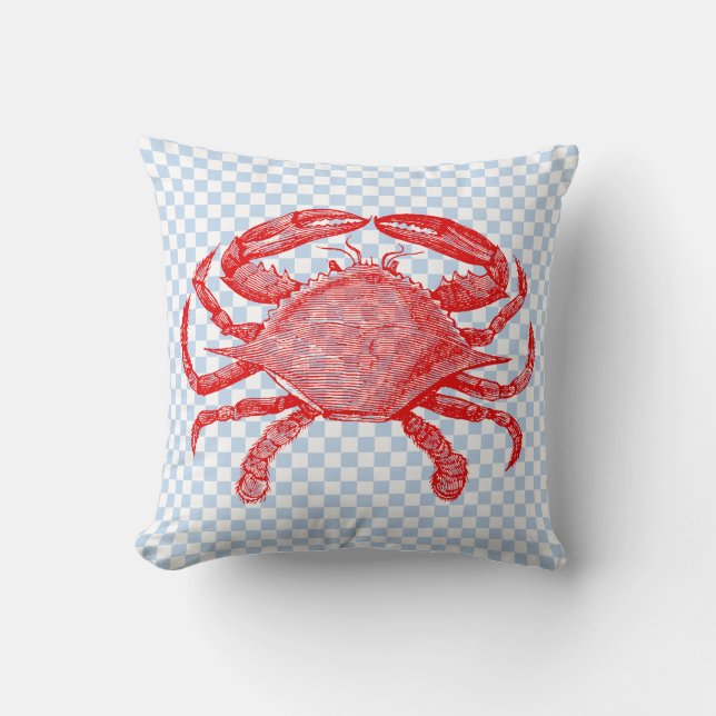 Summertime Seafood Crab Picnic Cushion (Front)
