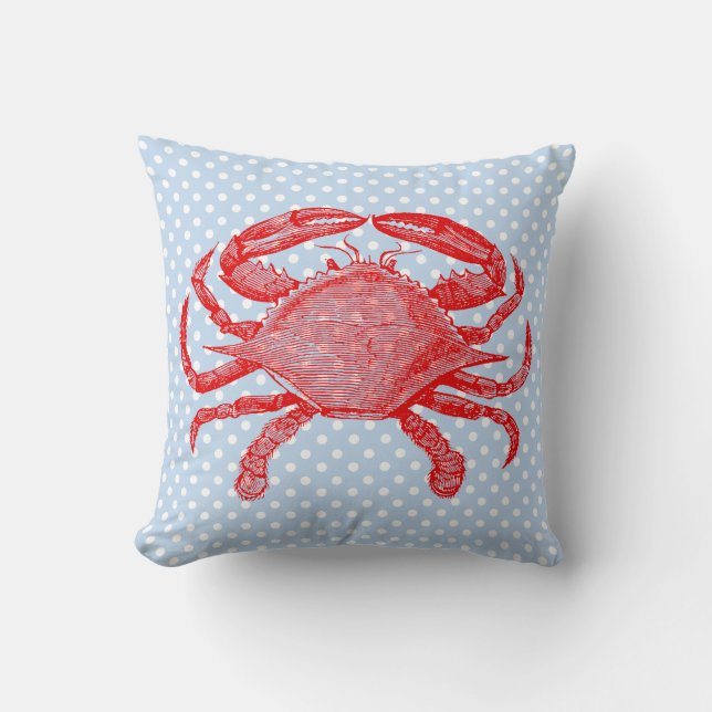 Summertime Seafood Crab Picnic Cushion (Front)