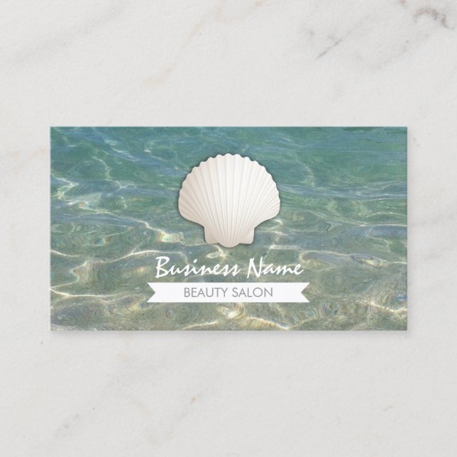 Summertime Seashell Beauty Salon Business Cards (Front)