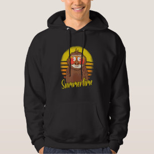 Summertime Sloth Retro Sunset Beach Vacation Sloth Hoodie