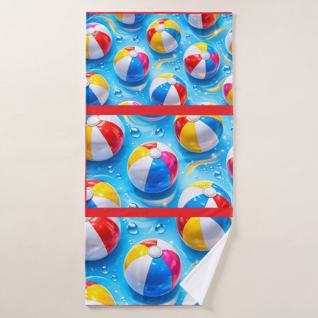 Summertime splash beach ball premium hand bath towel (Bath Towel)