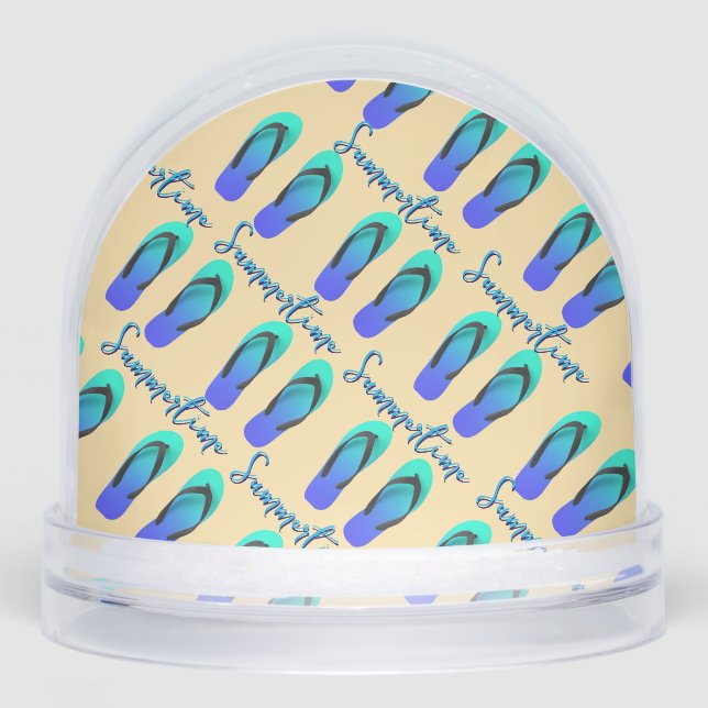 Summertime Summertime Blue Flip Flops Snowglobe (Front)