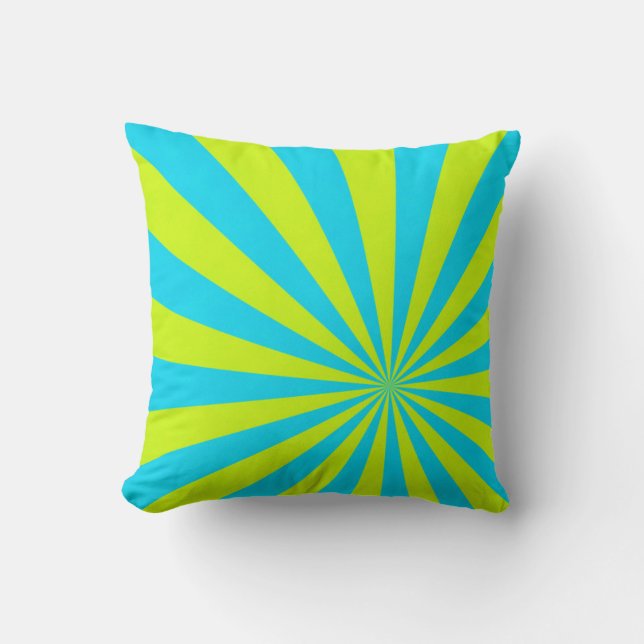Summertime Sunburst Colourful Pillow #3 (Front)