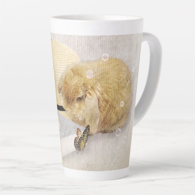 Summertime Sunflower Bunny Latte Mug (Right Angle)