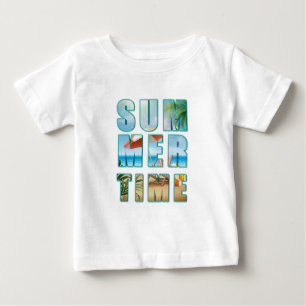 Summertime Text with Big Letters Beach-23430 Keych Baby T-Shirt
