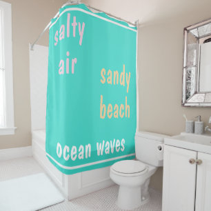Summertime Turquoise Ocean Waves Shower Curtain
