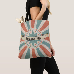 Summertime Vintage Tote (text customizable) Bag