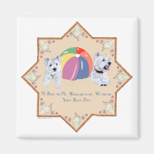 Summertime Westies Sandy Magnet