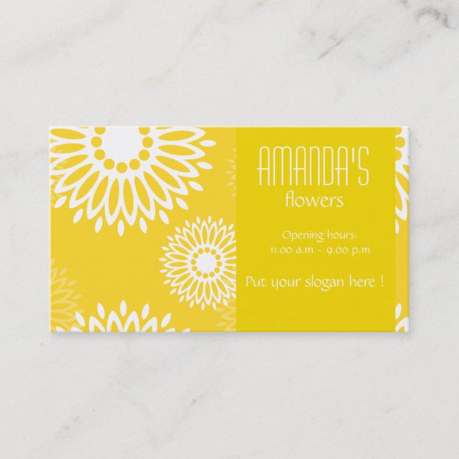 Summertime yellow flowers Business Card (Front)