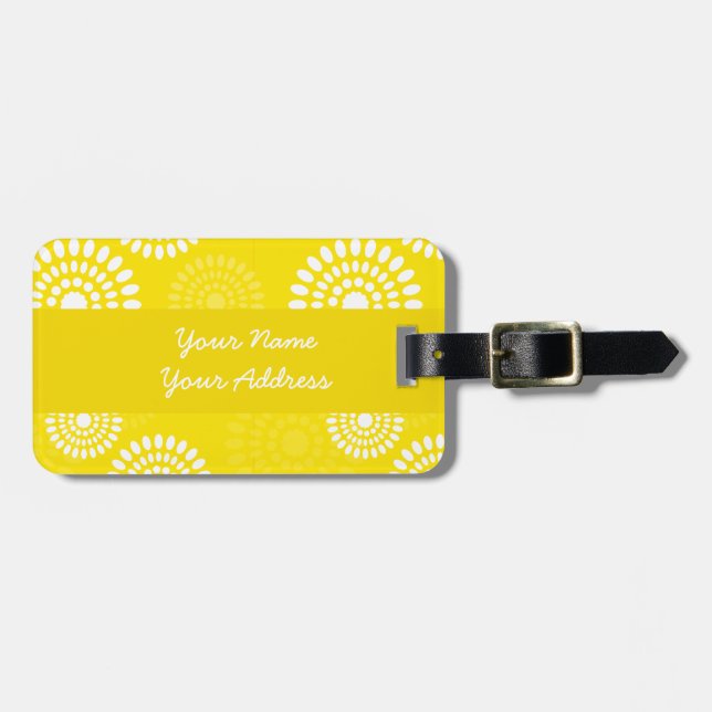 Summertime yellow flowers Luggage Tag (Front Horizontal)