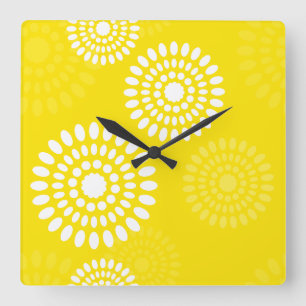 Summertime yellow flowers Wall Clock