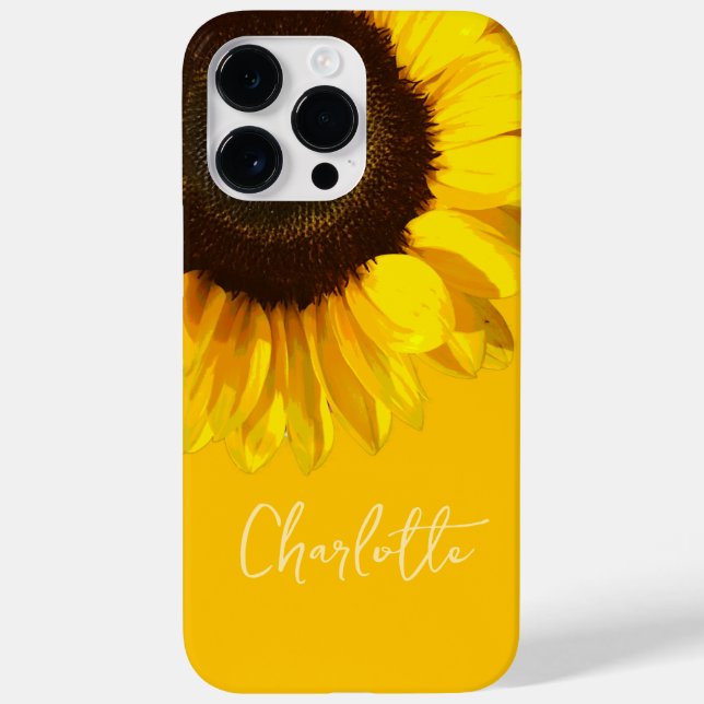 Summertime Yellow Sunflower Customisable Name   Case-Mate iPhone Case (Back)