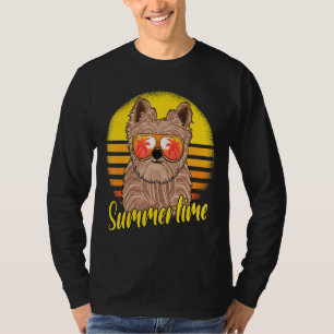 Summertime Yorkie Retro Beach Vacation Yorkshire T T-Shirt
