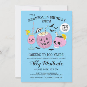 Summerween 100th Birthday Cocktail Party Invitation