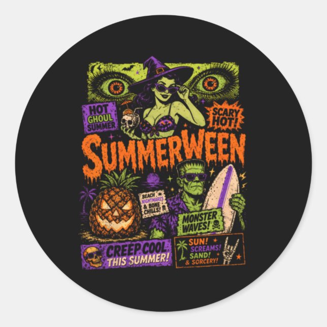Summerween 1 classic round sticker (Front)