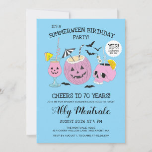 Summerween 70th Birthday Cocktail Party Invitation