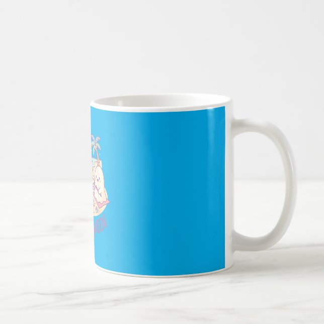 Summerween Art Ghost Marshmallow Roast Beach Coffee Mug (Right)