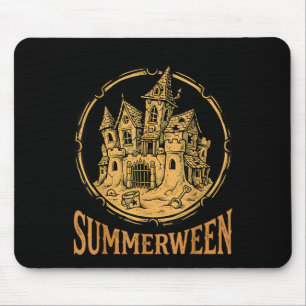 Summerween Art Haunted Sandcastle Mouse Pad