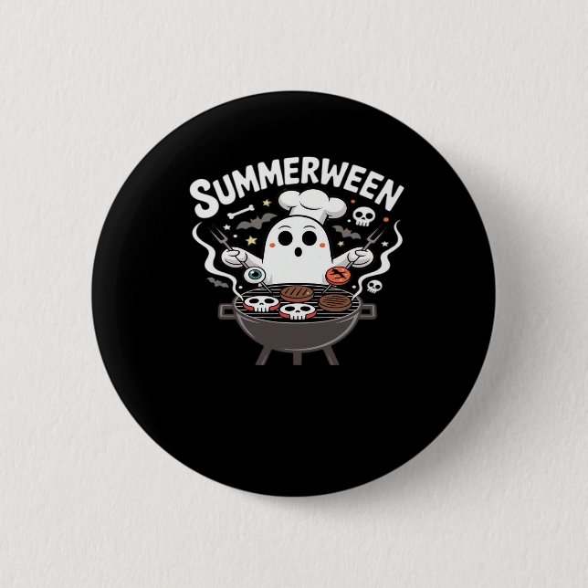 Summerween BBQ Funny 6 Cm Round Badge (Front)