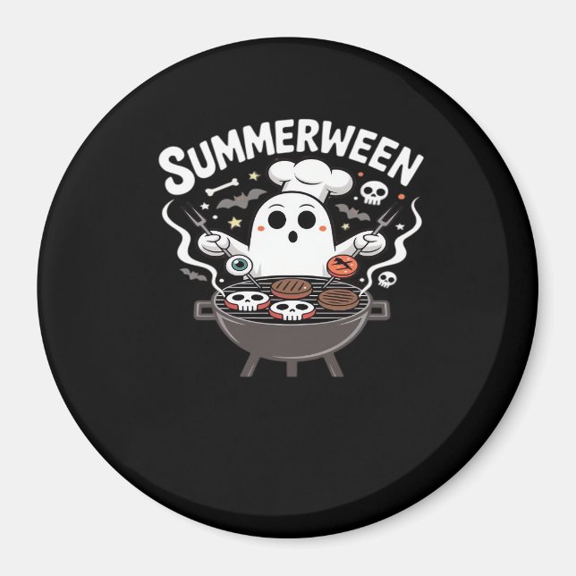 Summerween BBQ Funny Magnet (Front)