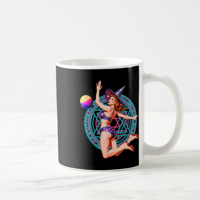 Summerween Beach Ll Pin-up Y Witch Halloween Magic Coffee Mug (Right)