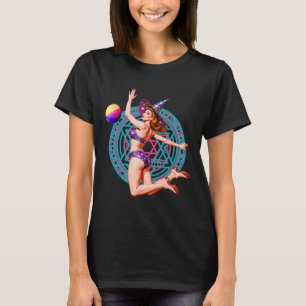 Summerween Beach Ll Pin-up Y Witch Halloween Magic T-Shirt
