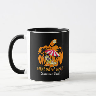 Summerween Beach Pumpkin Skeleton Funny Halloween Mug