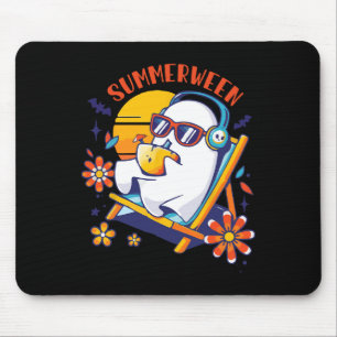Summerween Cute Spooky Summer Ghost Halloween Love Mouse Pad