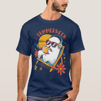 Summerween Cute Spooky Summer Ghost Halloween Love T-Shirt