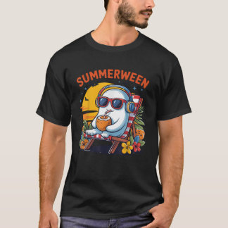 Summerween Cute Spooky Summer Ghost Halloween Love T-Shirt