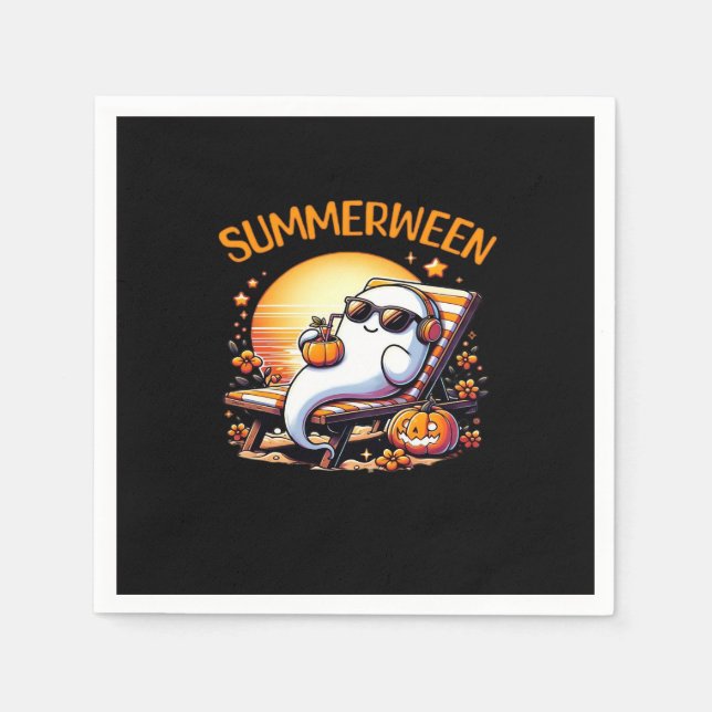 Summerween Cute Spooky Summer Napkin (Front)