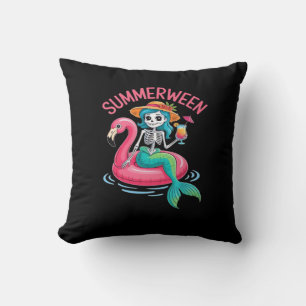 Summerween Flamingo Halloween Girl Classic Cushion
