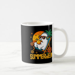 Summerween Funny Ghost Halloween Summer Beach Vibe Coffee Mug