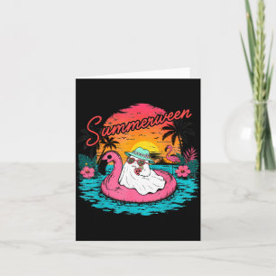 Summerween Funny Ghost Summer Halloween Vacation Card