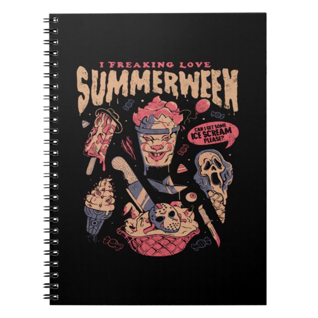 Summerween - Funny Goth Horror Movies Halloween Gi Notebook (Front)