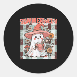 Summerween Funny Halloween Fall Trending Design Ta Classic Round Sticker