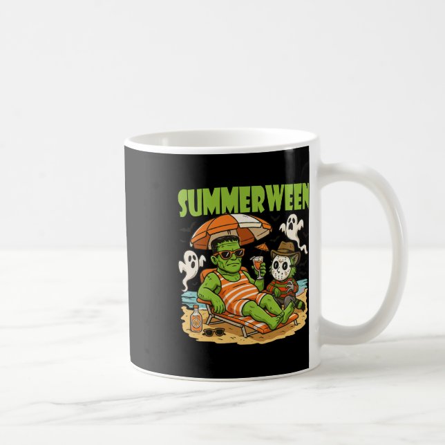 Summerween Funny Horror Characters Halloween On Th Coffee Mug (Right)