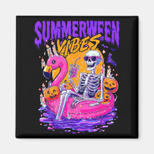 Summerween Funny Skeletons Halloween Floating Pool Magnet