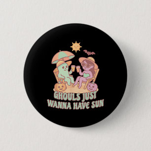 Summerween Ghost Ghouls Just Wanna Have Sun Summer 6 Cm Round Badge