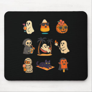 Summerween Ghost Pumpkin Halloween Spooky Summer T Mouse Pad