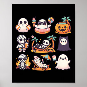 Summerween Ghost Pumpkin Summer Halloween Spooky S Poster