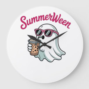Summerween Ghost Vibes 2026: Spooky Meets Sunny Fu Large Clock